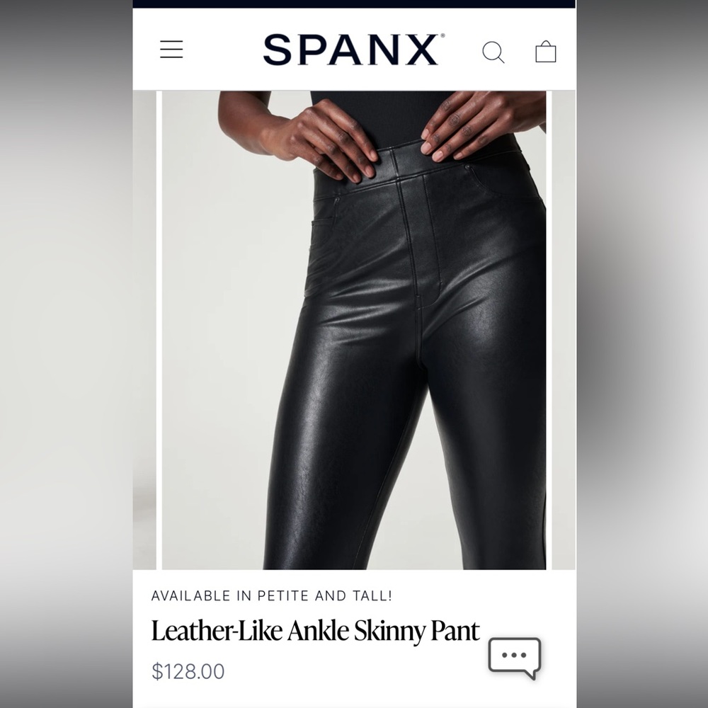 SPANX Leather-Like Ankle Skinny Pant - Picture 2 of 10